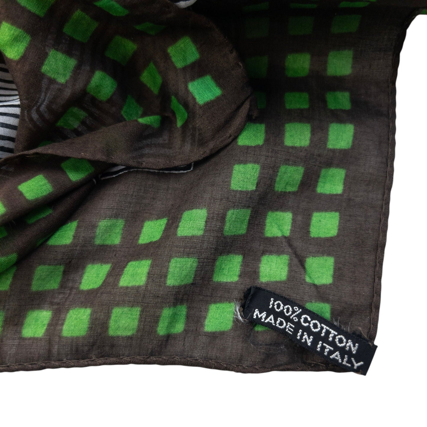 Vintage 90s YSL Yves Saint Laurent Pattern Scarf | O/S, Green, Brown, White