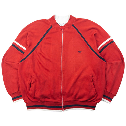 Vintage 80s Dior Monsieur Zip Up Bomber Jacket Size XL | XL, Red