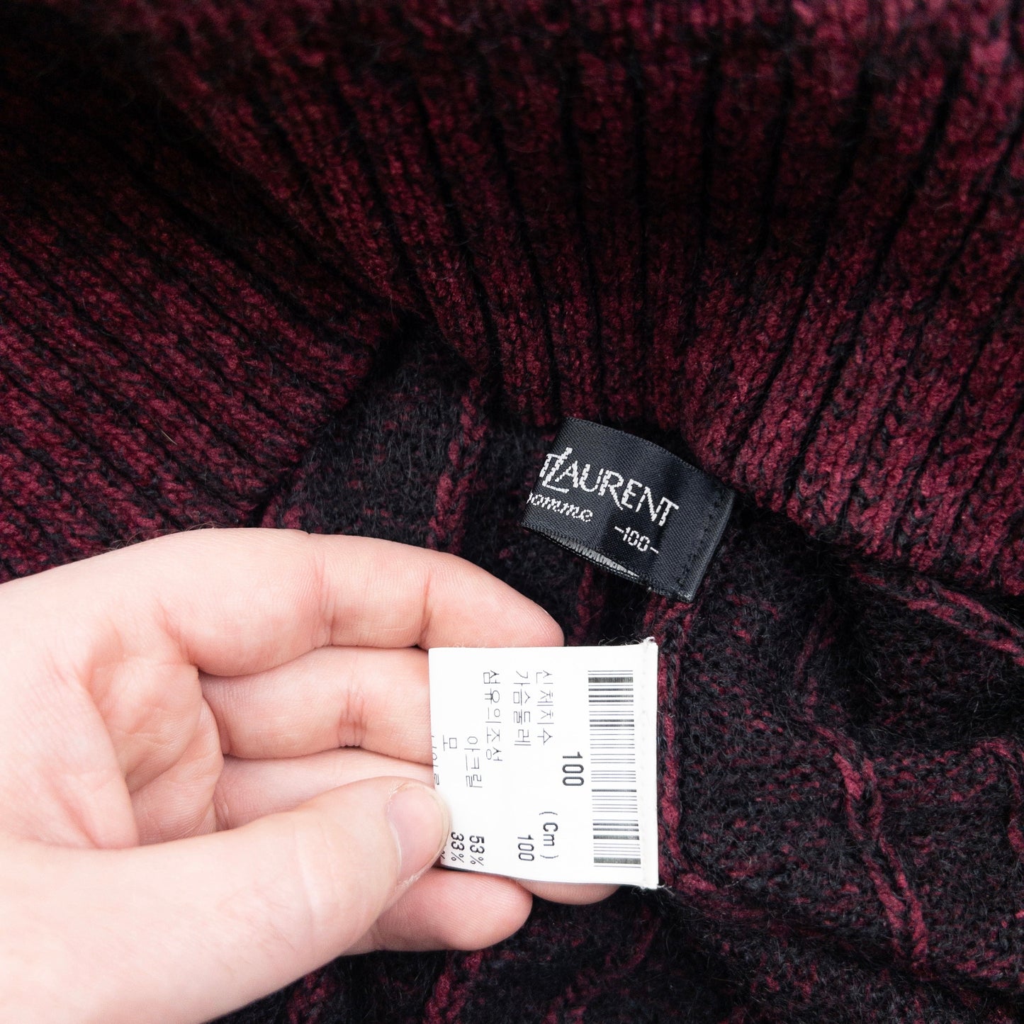 Vintage 90s YSL Yves Saint Laurent Turtleneck Knit Jumper Size M