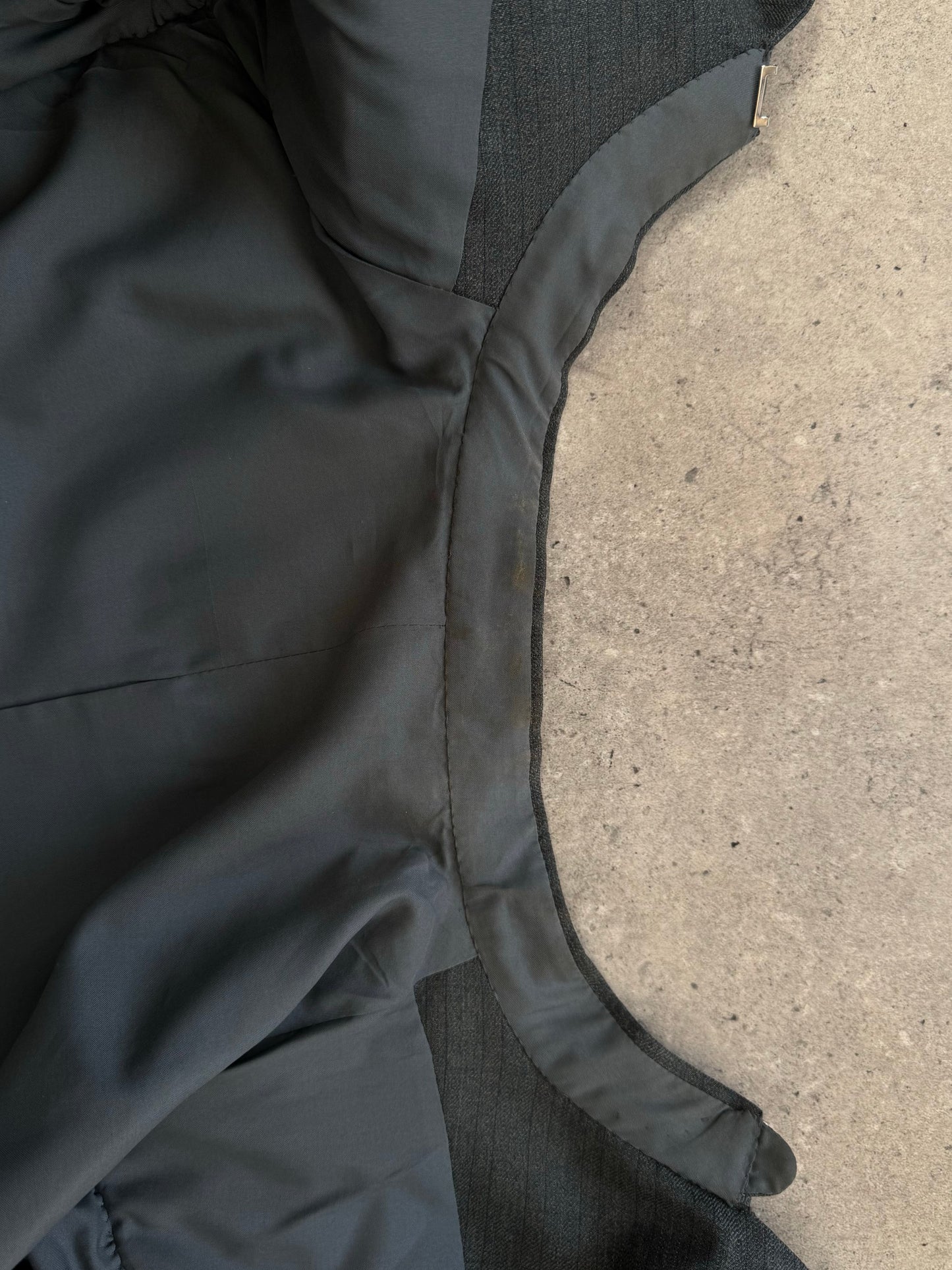 Vintage 1990s Stand Collar Double Breasted Stripe Suit - 38R/W29