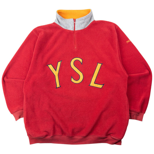 Vintage 2000s YSL Yves Saint Laurent Q Zip Fleece Sweatshirt Size XL | XL, Orange