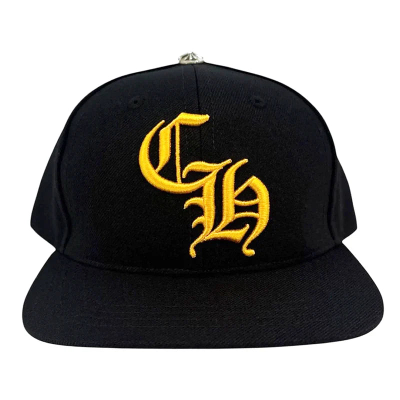 Chrome Hearts Embroidered CH Logo Black Gold Baseball Hat | O/S, Multicoloured