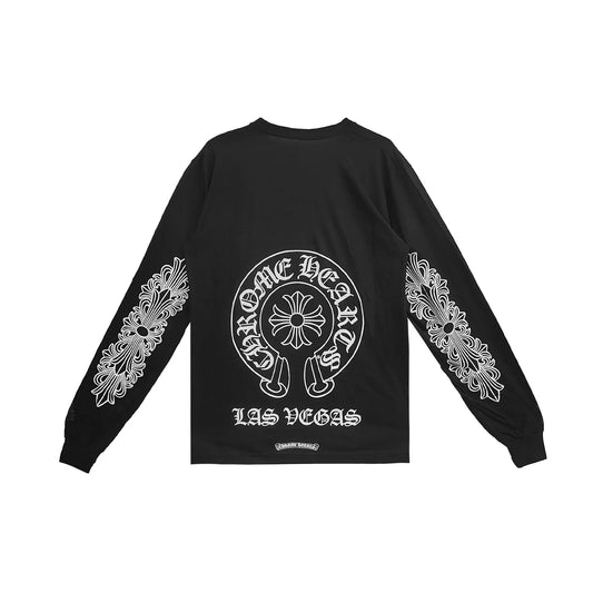 Chrome Hearts Las Vegas Exclusive Horseshoe Black Long Sleeve Tee | Large, Black