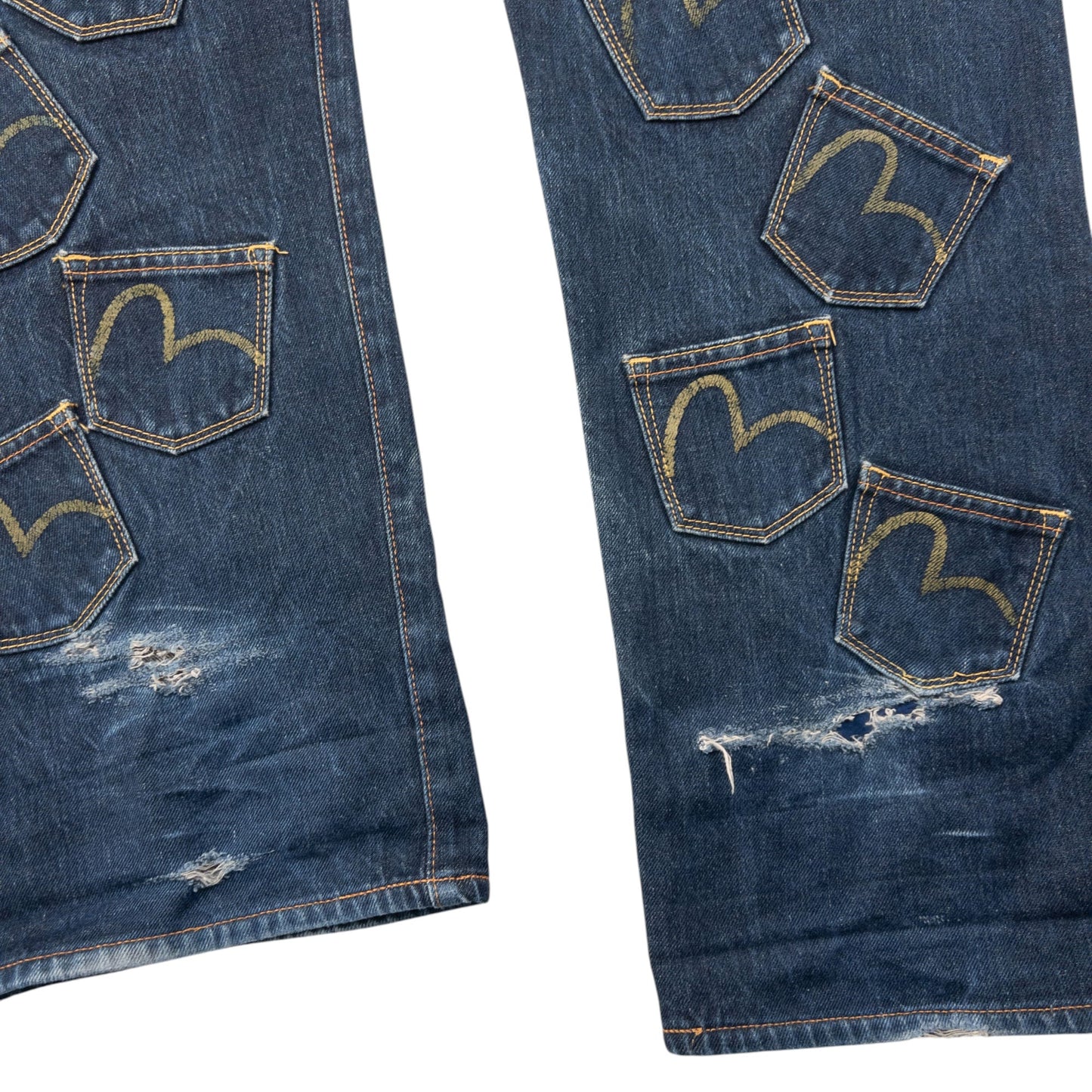 Vintage 2000s Evisu Multi Pocket Gull Japanese Denim Jeans Size W35