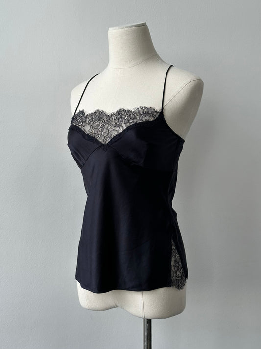 DKNY 2000s Silk Lace Cami Top - XS