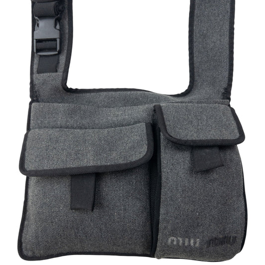 Vintage 1999 Miu Miu Wool Crossbody Bag | O/S, Black