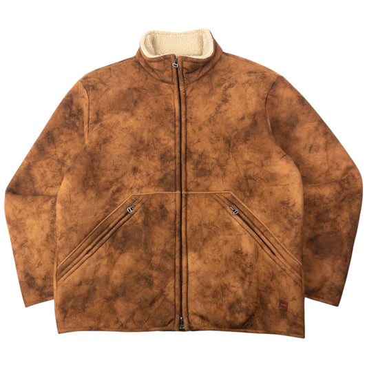 Vintage 90s Hugo Boss Fleece Lined Suede Jacket Size XL | XL, Brown