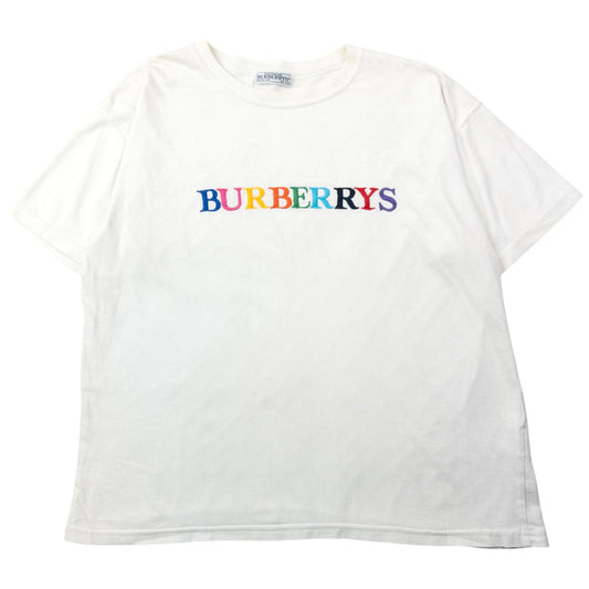 Vintage 90s Burberry Rainbow Embroidered T Shirt Womens Size M | Medium, Multicoloured