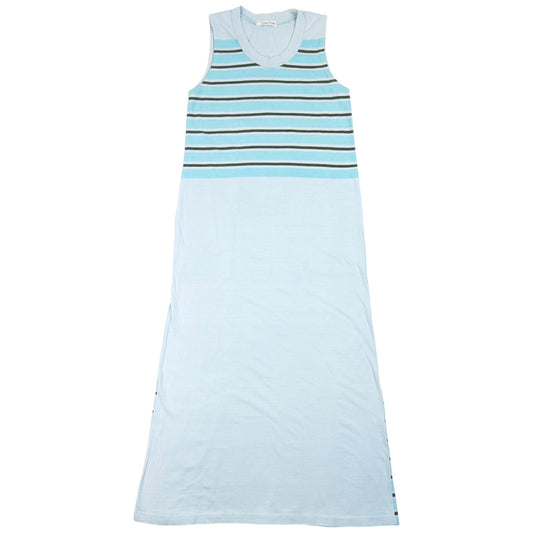 Vintage 2000s Yohji Yamamoto Striped Maxi Dress Womens Size M | Medium, Blue