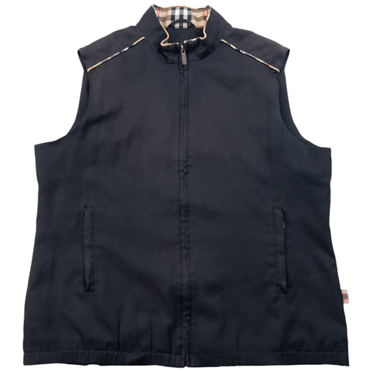 Vintage 2000s Burberry Golf Zip Up Gilet Size S | Small, Black