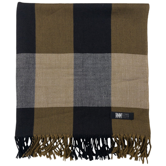 Vintage 2000s Issey Miyake Checkered Tassel Scarf