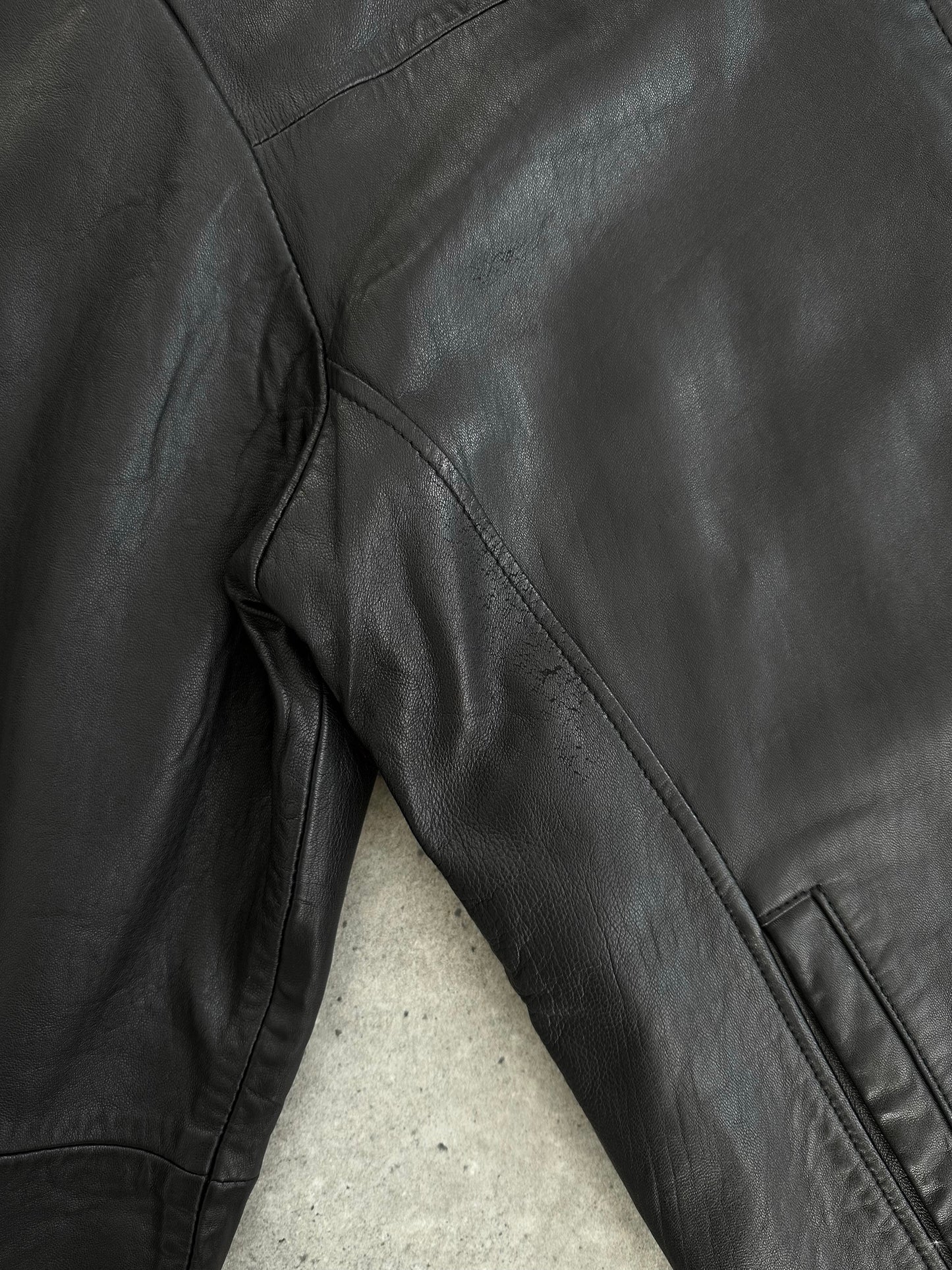 Vintage 1990s Boxy Leather Jacket - L