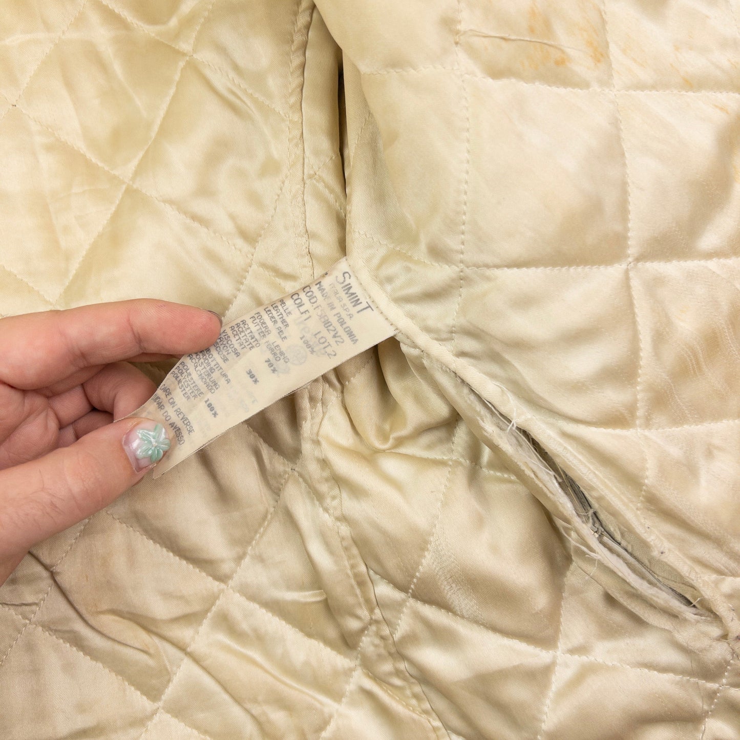 Vintage Armani Jeans Zip Up Leather Jacket Womens Size S