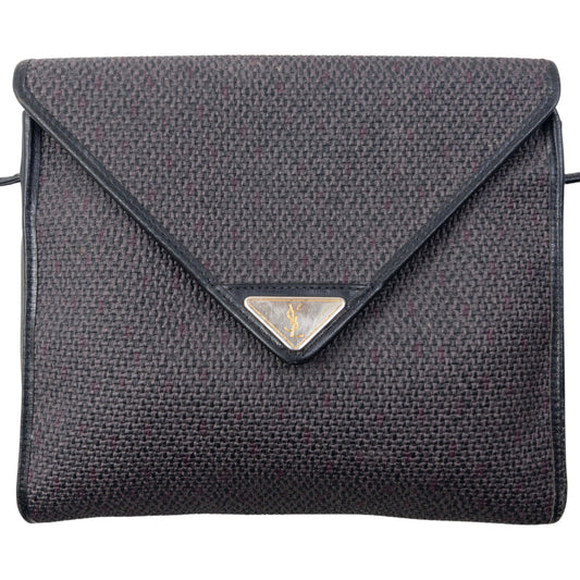 Vintage 80s YSL Yves Saint Laurent Woven Crossbody Bag | O/S, Black