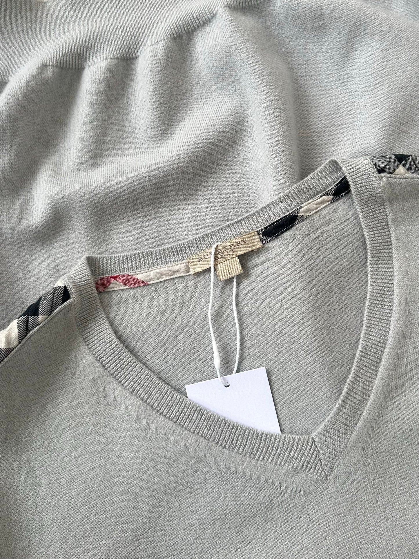 Burberry Brit 2000s Merino Wool V Neck Jumper - M