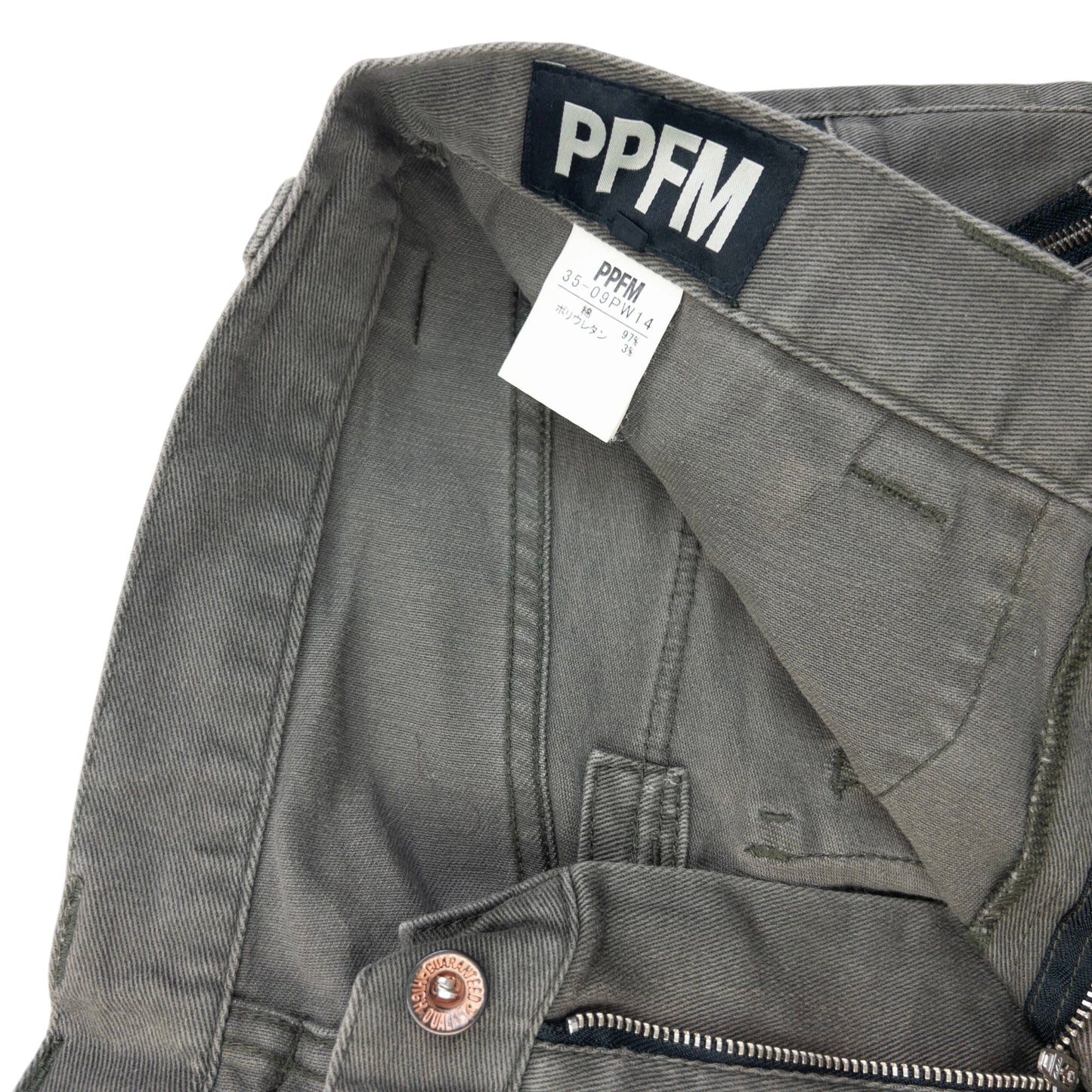 Vintage 2000s PPFM Curved Stacked Leg Denim Jeans With Suspenders Size W32 | W32, Grey