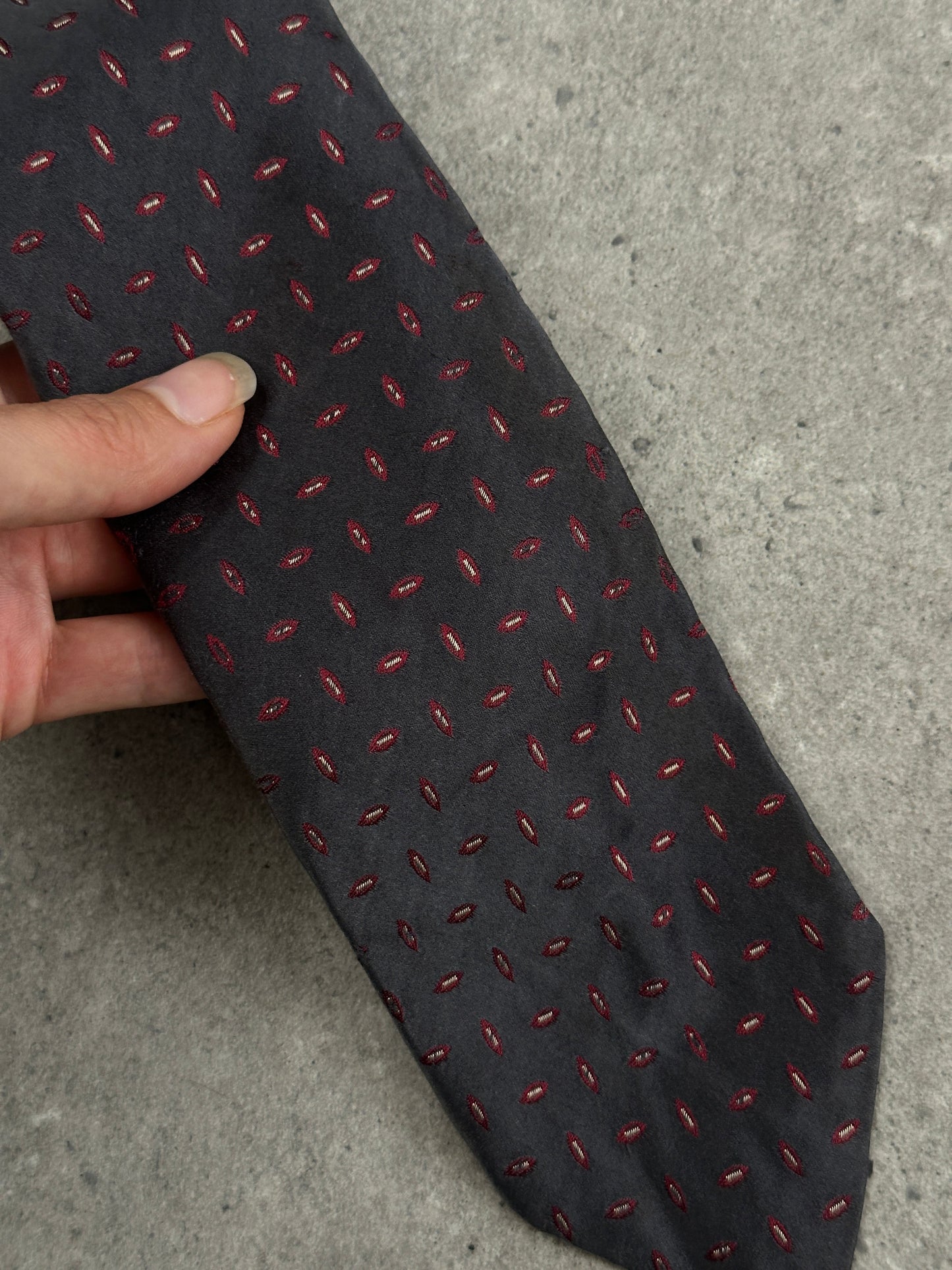 Ralph Lauren 1990s Pure Silk Jacquard Pattern Tie