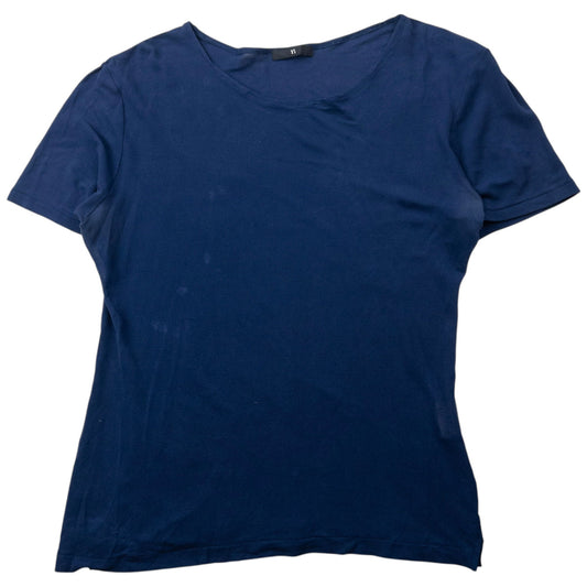 Vintage 90s Yohji Yamamoto Sheer Silk T Shirt Womens Size M | Medium, Navy