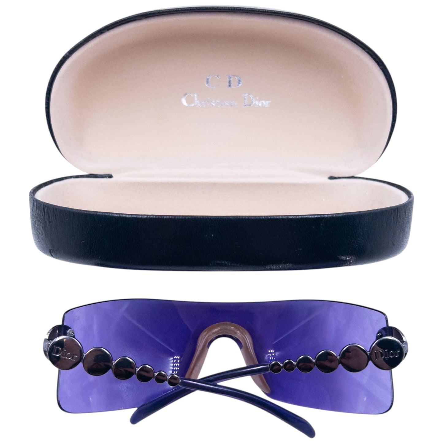 Vintage 2000s Dior By John Galliano Millennium Rimless Shield Sunglasses | O/S, Purple