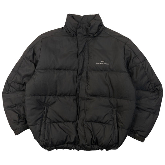 Vintage 90s Balenciaga Zip Up Puffer Jacket Size M | Medium, Black