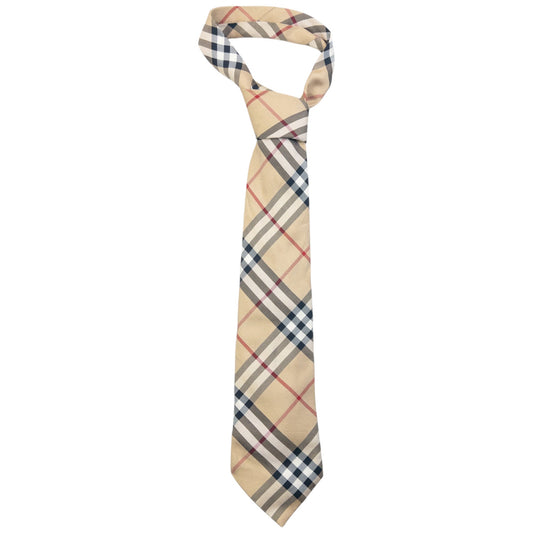 Vintage 2000s Burberry Nova Check Silk Tie | O/S, Beige