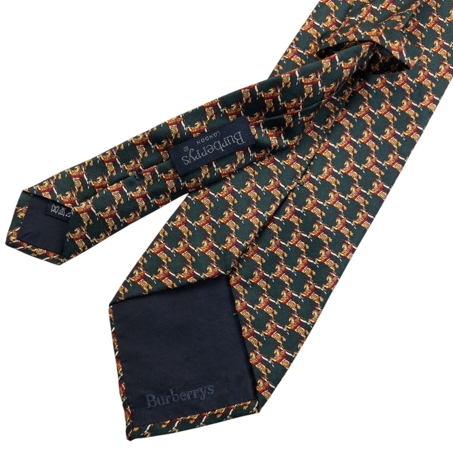 Vintage 90s Burberry Monogram Silk Tie | O/S, Gold