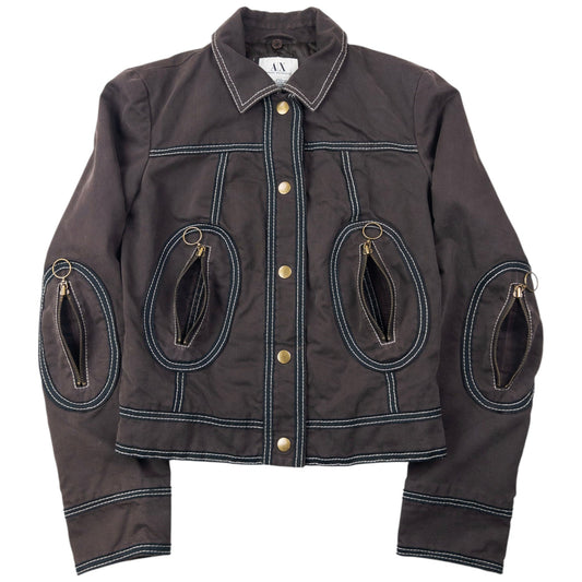 Vintage 2000s Armani Exchange Multi Zip Jacket Womens Size S | Small, Black