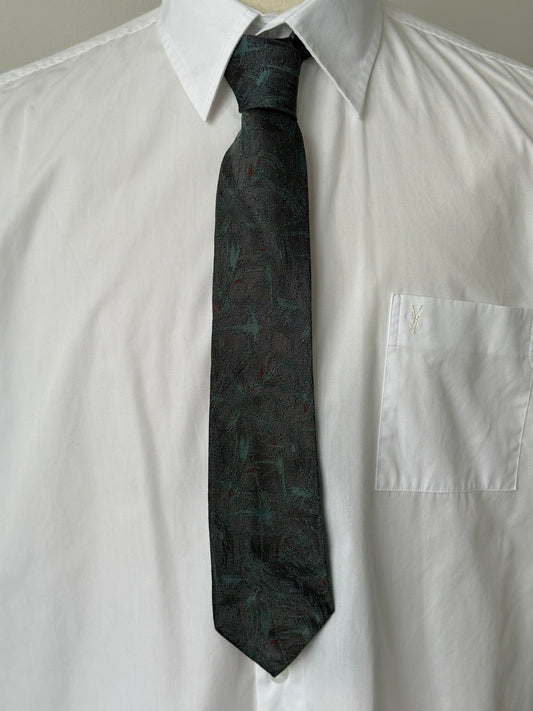 Balenciaga 1990s Italian Pure Silk Jacquard Tie
