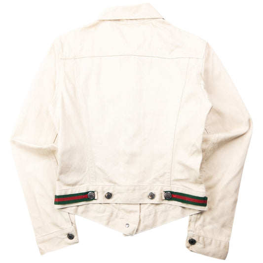Vintage 2000s Gucci By Tom Ford Button Up Denim Jacket Womens Size S | Small, Cream