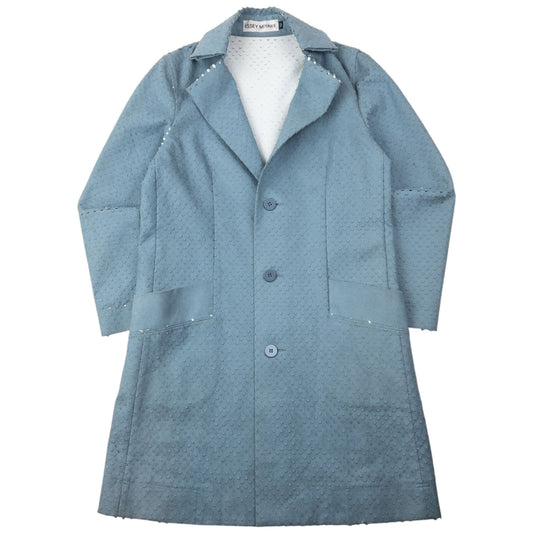 Vintage 2000s Issey Miyake Laser-Cut Texture Jacket Womens Size L | Large, Blue