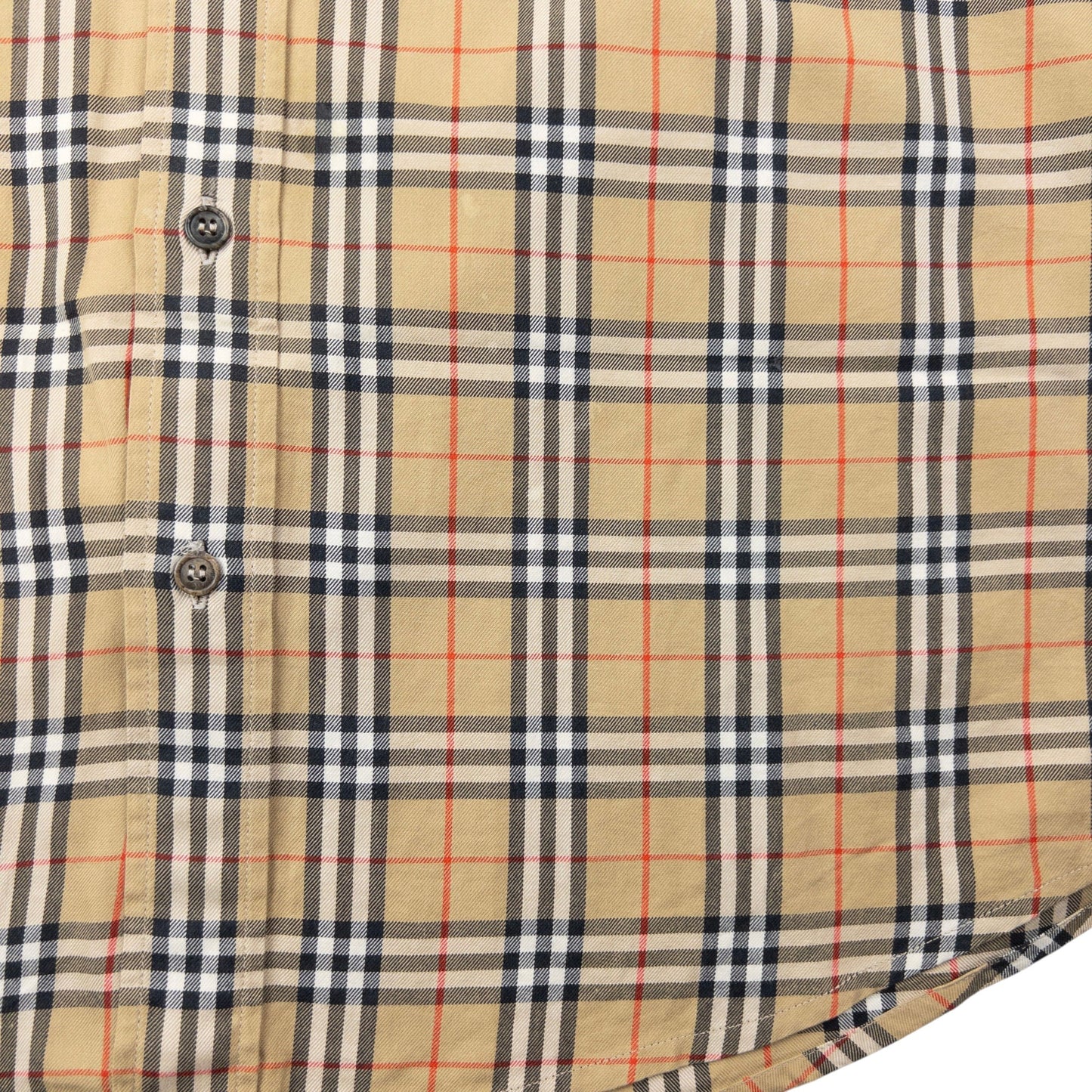 Vintage 90s Burberry Nova Check Long Sleeve Button Up Shirt Size S | Small, Beige