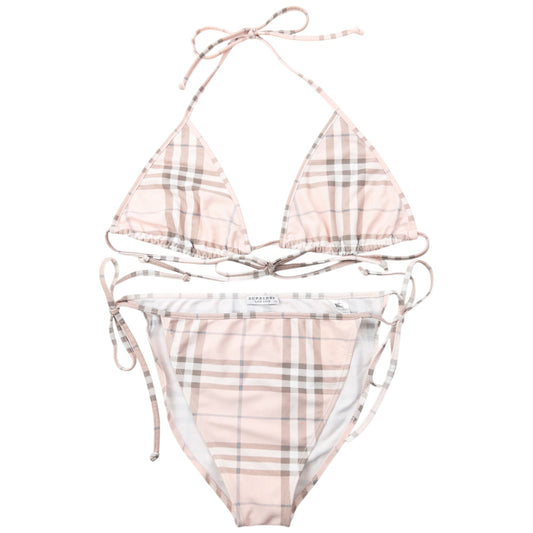 Vintage 2000s Burberry Nova Check Bikini Set Womens Size XL | XL, Beige