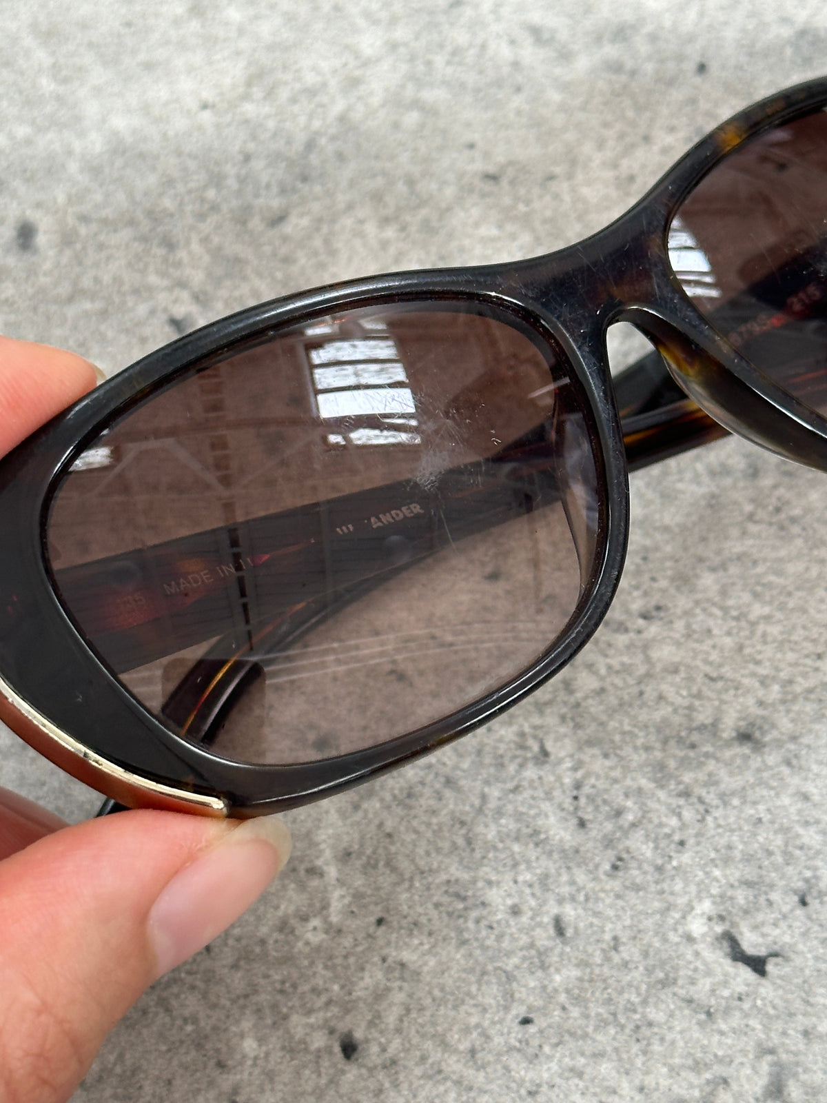 Jil Sander 2000s Tortoiseshell Rectangular Logo Sunglasses