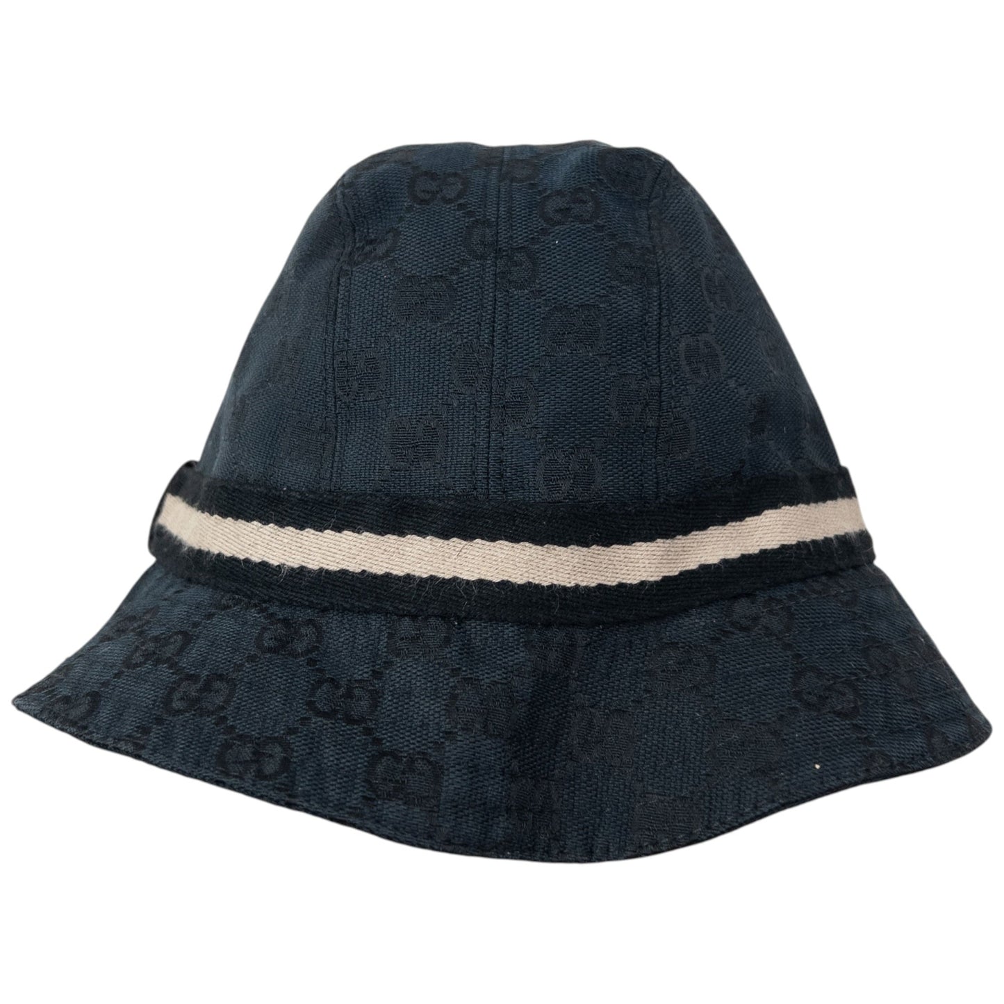Vintage 2000s Gucci Monogram Bucket Hat Size XS | O/S, Black