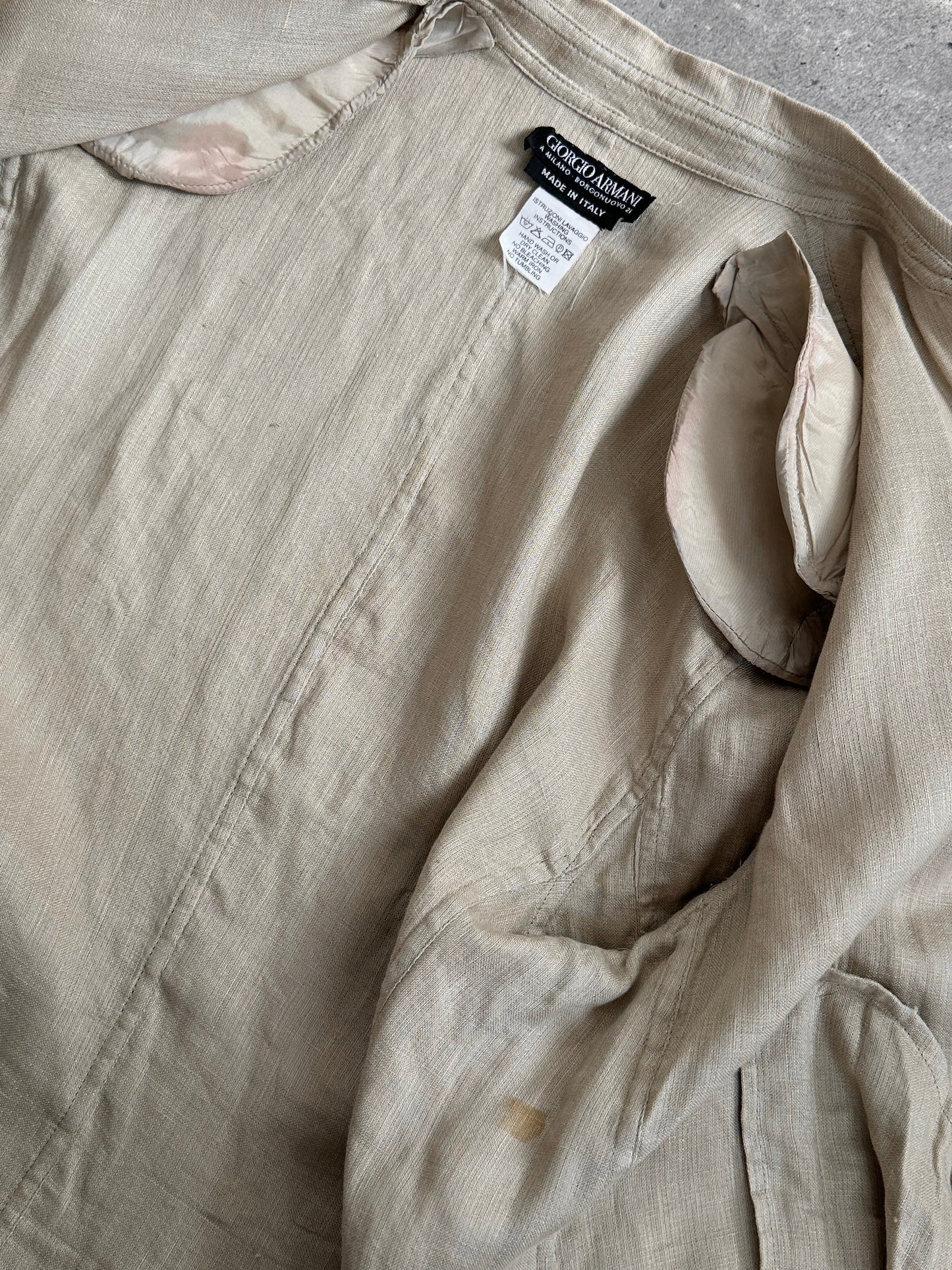 Giorgio Armani 1990s Linen Double Breasted Jacket - M