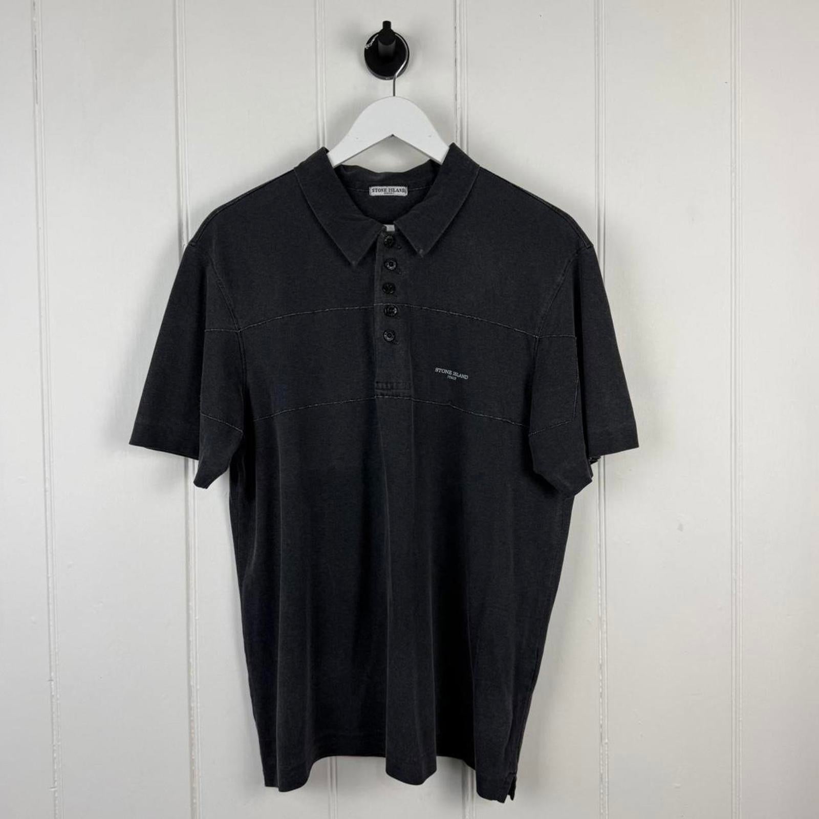 Stone Island Garment Dyed Polo Shirt Black (M/L) – Known Source