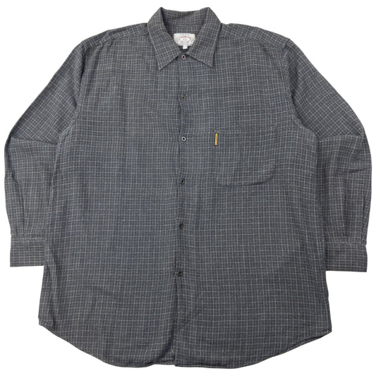 Vintage 90s Armani Jeans Checkered Long Sleeve Button Up Shirt Size XXL | XXL, Grey