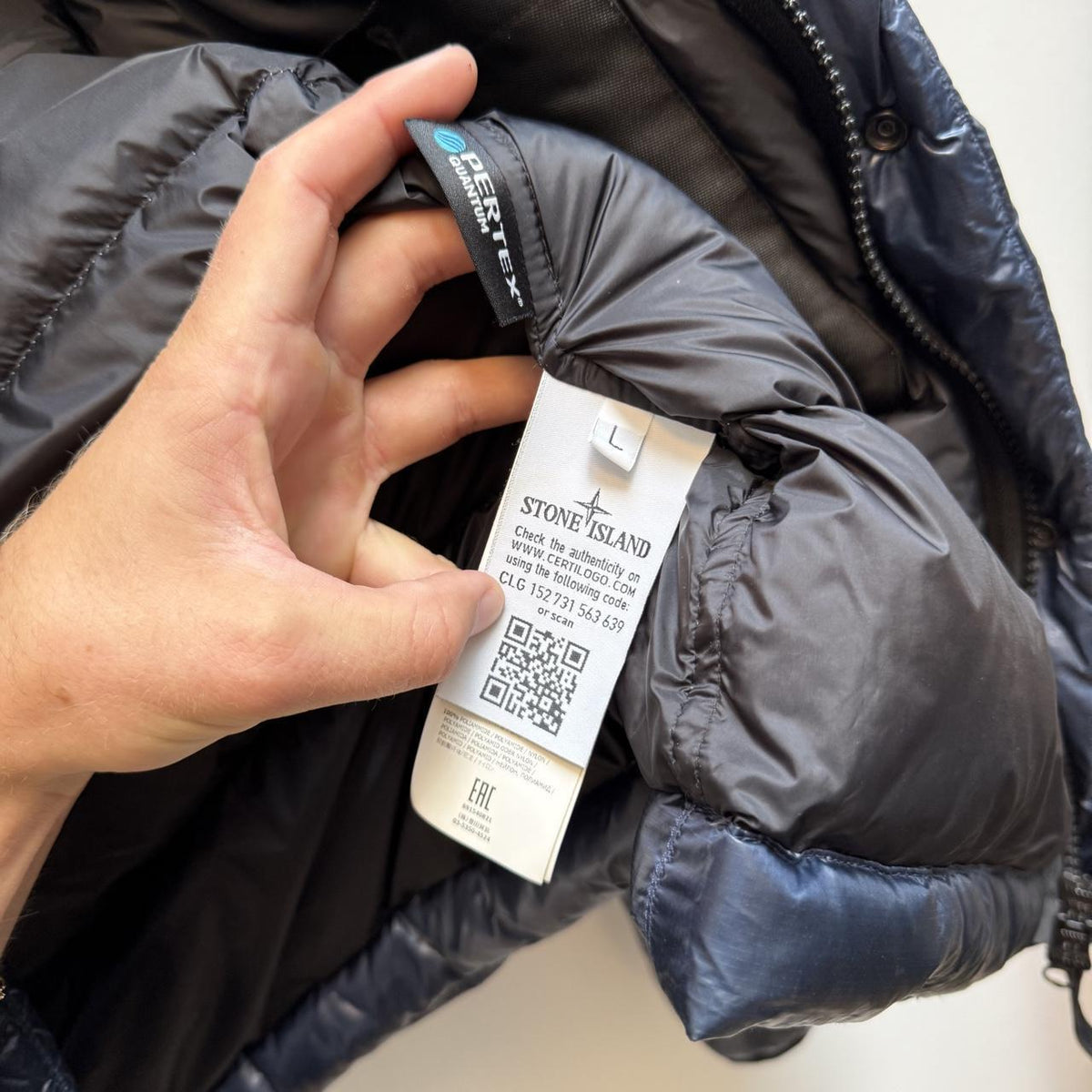 Stone Island Pertex Quantum Y Down Jacket | Large, Navy