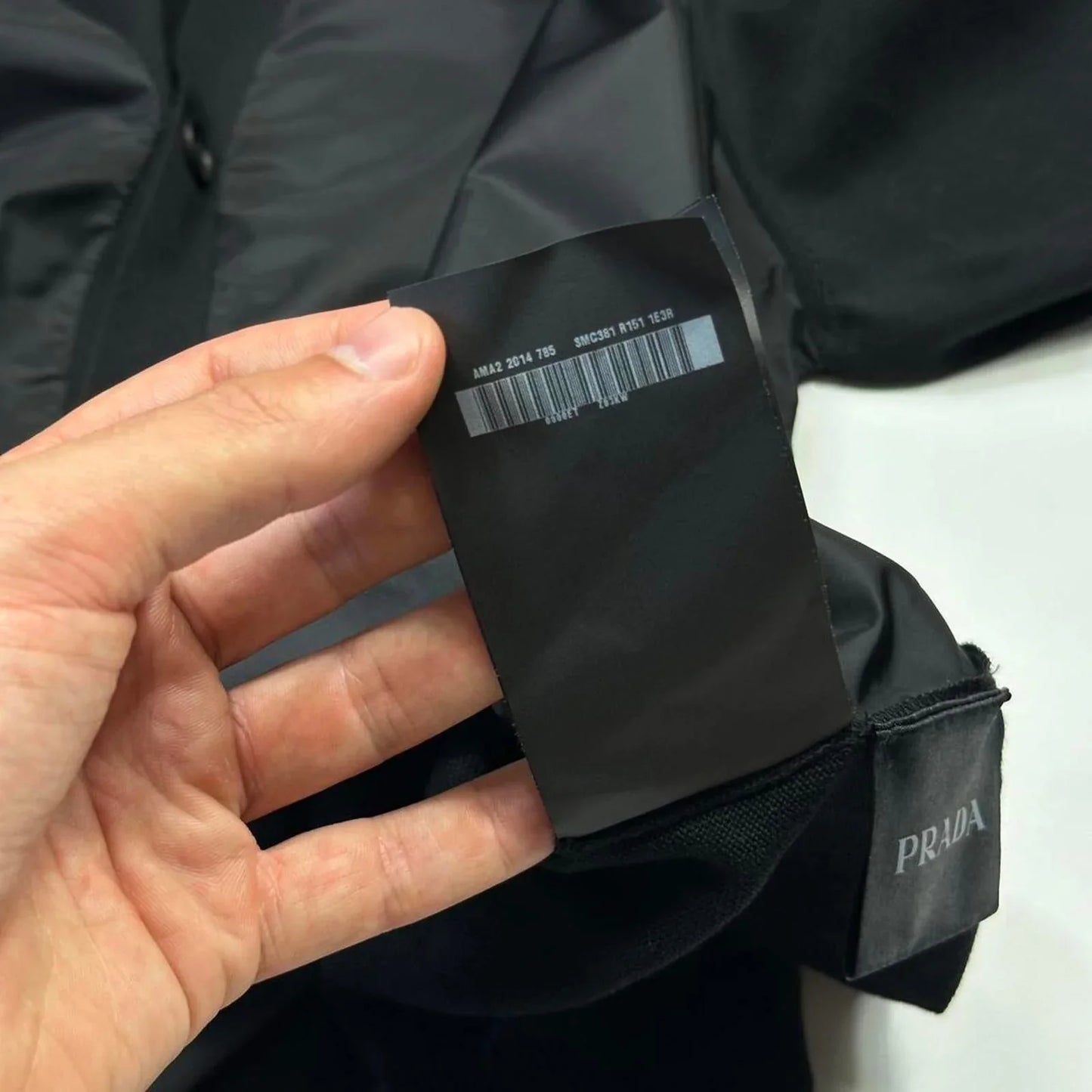 Prada Milano 2014 Red Tab Black Nylon Panelled Cardigan - IT56 (L/XL)