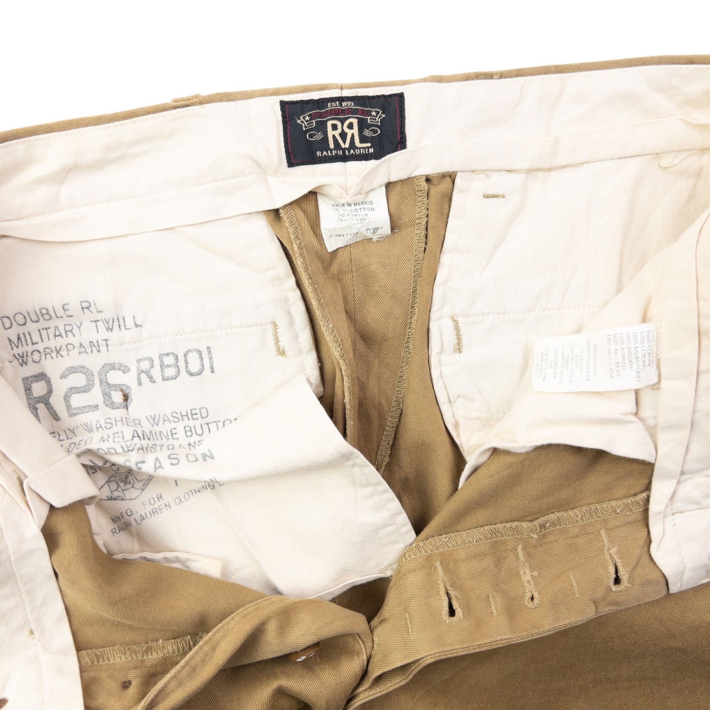 Vintage 2000s Ralph Lauren Double RL Trousers Size W30 | W30, Beige