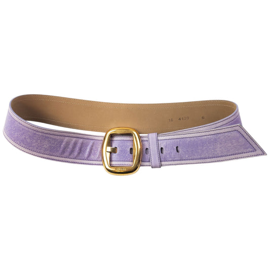 Vintage 90s Prada Leather Belt Womens Size XL | O/S, Gold