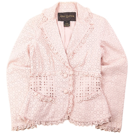 Vintage 2000s Louis Vuitton By Marc Jacobs Floral Lace Eyelet Jacket Womens Size S | Small, Pink