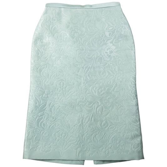 Vintage Burberry Prorsum Embossed Floral Silk Skirt Womens Size W25 | W25, Green
