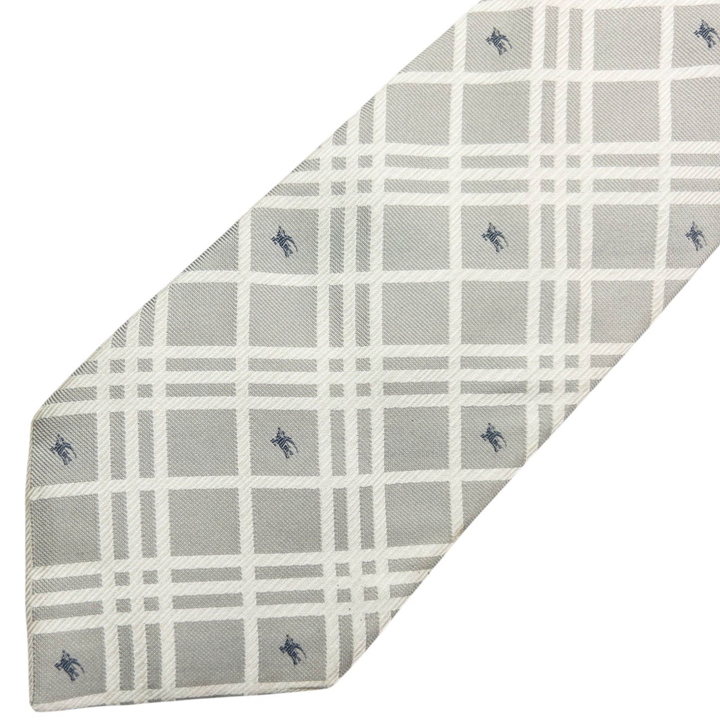 Vintage 2000s Burberry Nova Check Monogram Silk Tie | O/S, Grey