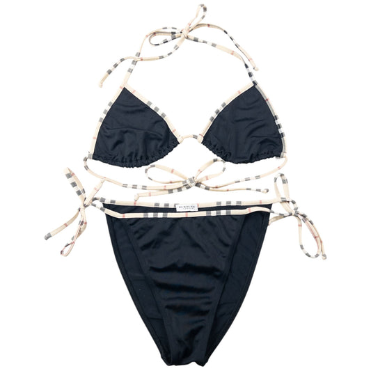 Vintage 2000s Burberry Nova Check Bikini Set Womens Size M | O/S, Black