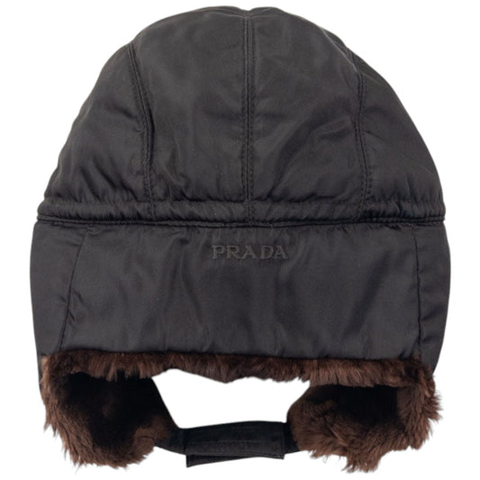 Vintage Prada Fur Lined Trapper Hat Size M