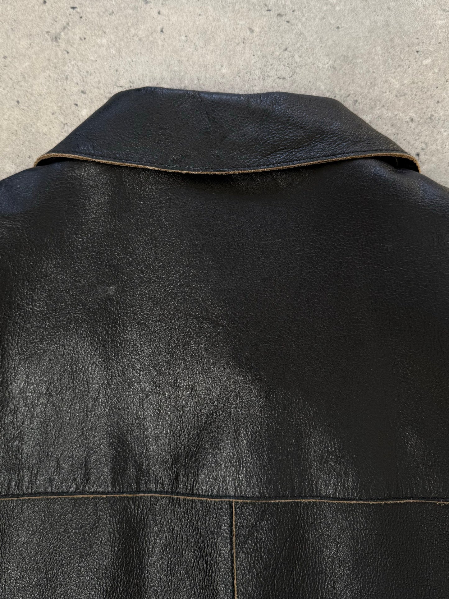Vintage 1990s Leather Belted Leather Jacket - S