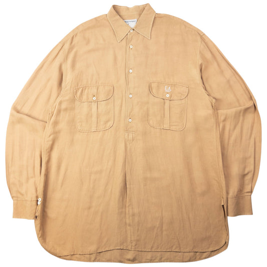 Vintage 80s Emporio Armani Long Sleeve Half Button Shirt Size XL | XL, Multicoloured