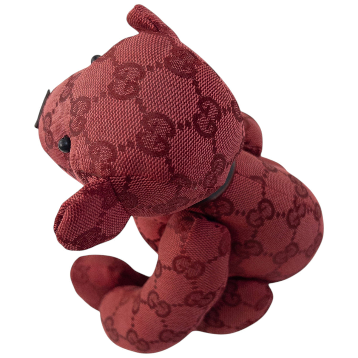 Vintage 2000s Gucci Monogram Dog Teddy Bear | O/S, Red