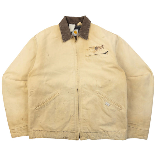 Vintage 90s Carhartt Zip Up Jacket Size L | Large, Beige